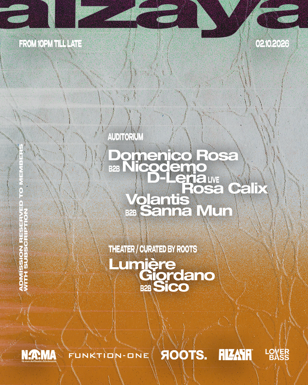 ALZAYA SEASON OPENING AT NAMA with D-Leria, Lumière, Domenico Rosa, Sanna Munn, Rosa Calix