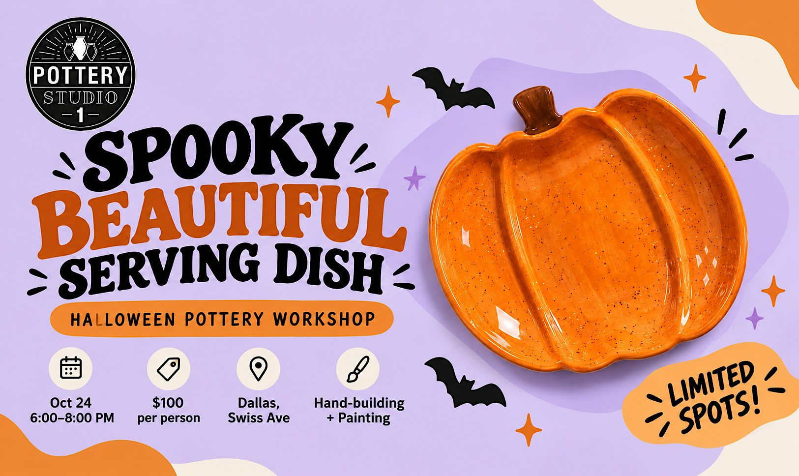 Halloween Pottery: Spooky Serving Dish - Dallas