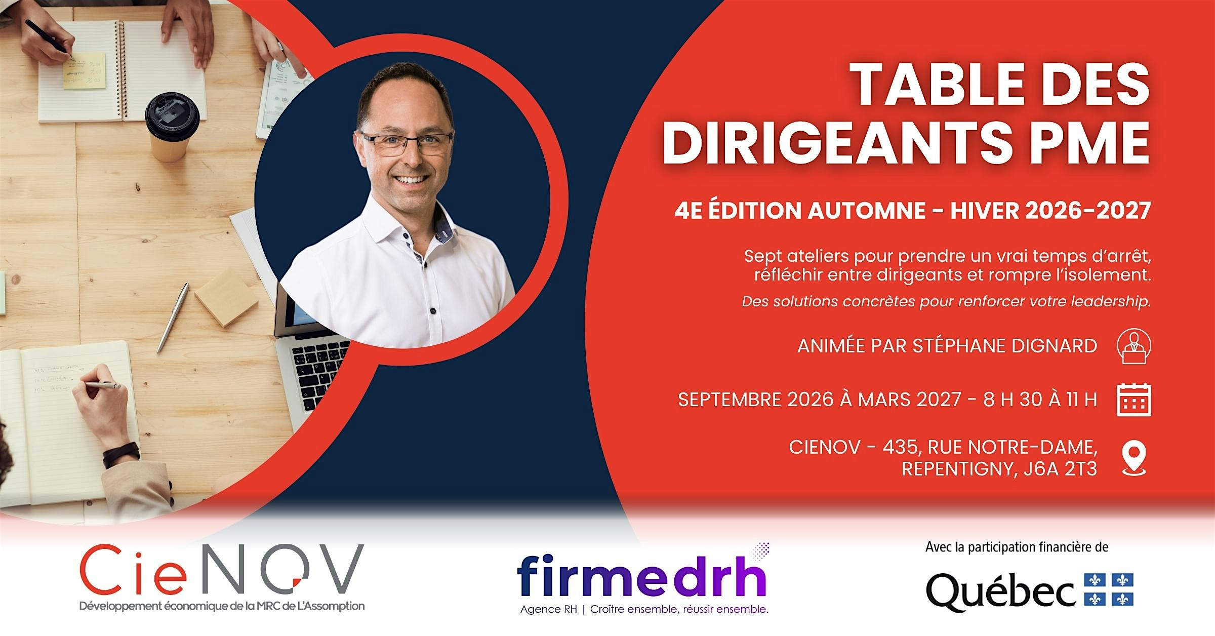 Table des dirigeants PME 4e édition - Automne-hiver 2026-2027