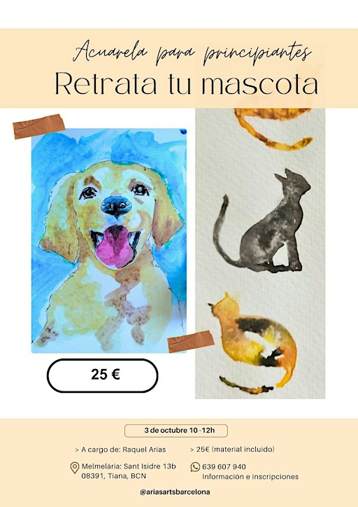 Retrata tu mascota. Taller de acuarela