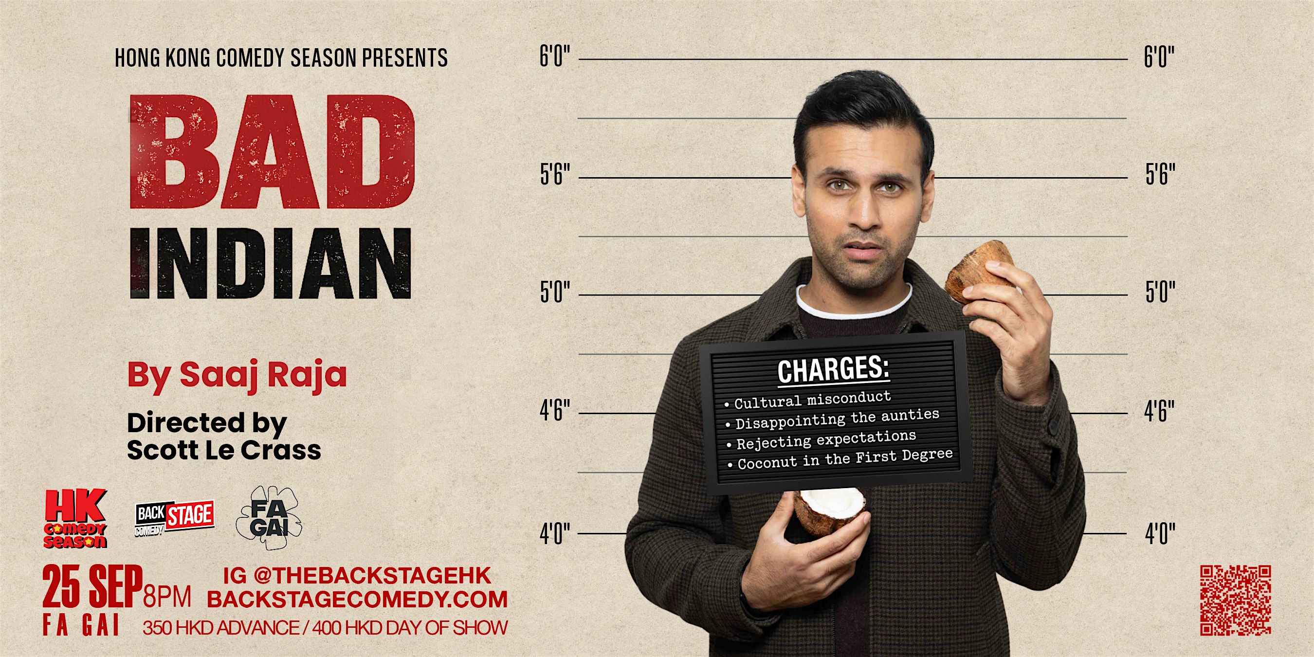 香港 Hong Kong Comedy Season Presents Saaj Raja: Bad Indian