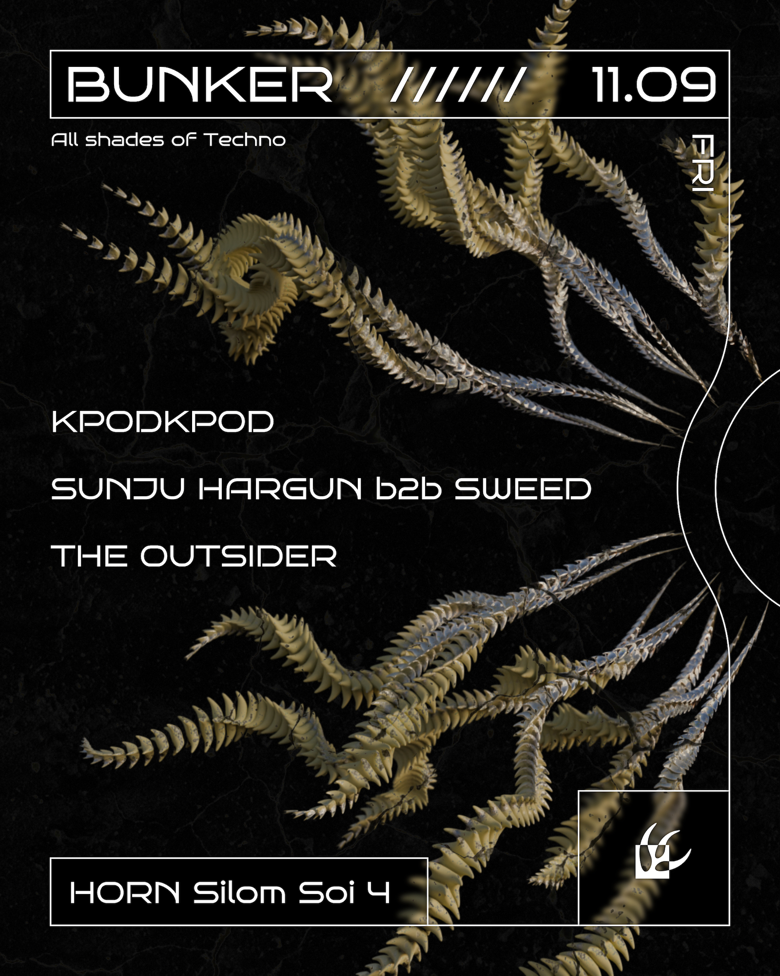 BUNKER: KPODKPOD / Sweed b2b Sunju Hargun / The Outsider
