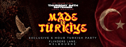 Made In Türkiye / Turkey  - September 2026 Long Weekend