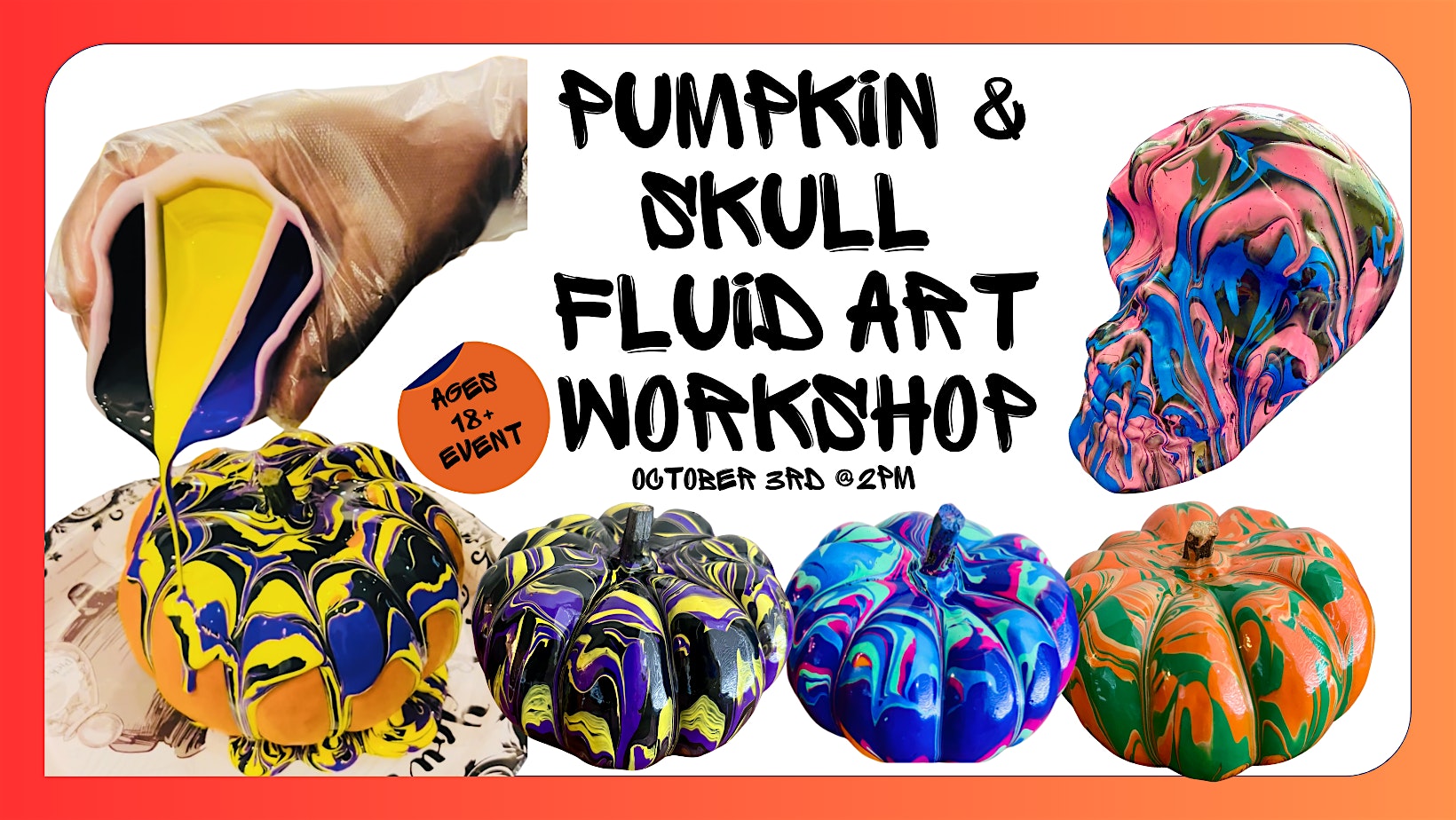 Halloween Pumpkin & Skull Fluid Art Workshop