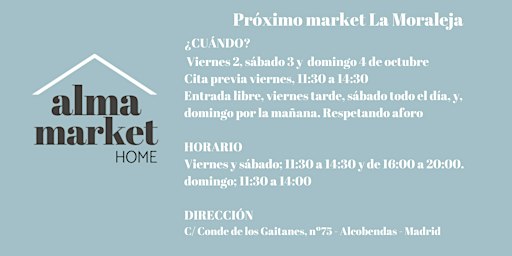 Market organizado por Alma Market Home, La Moraleja, Madrid.