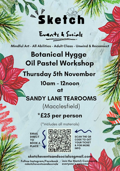 Botanical Hygge Oil Pastel Workshop with Sketch