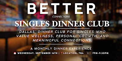 Singles Wellness Dinner Club | Dallas, TX
