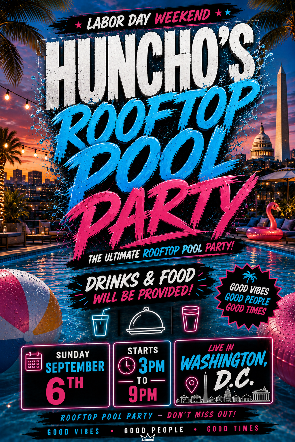 HUNCHO’S ROOFTOP POOL PARTY
