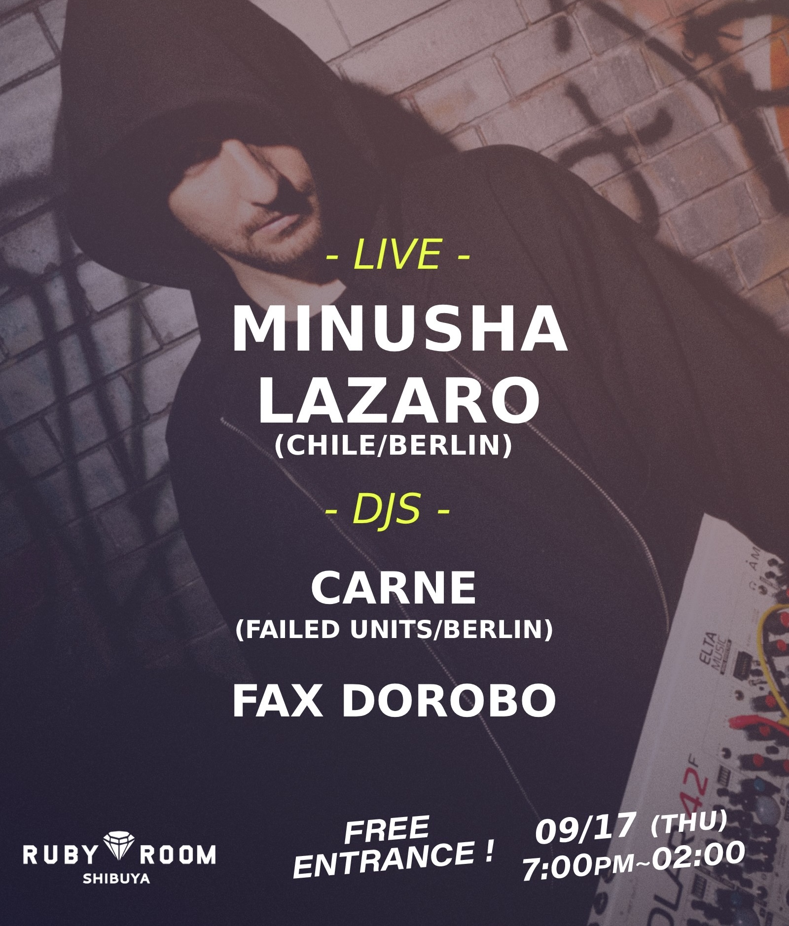 Free Party Shibuya with Lazaro Live Electronic (Berlin)
