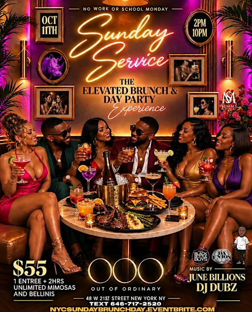 NYC Sunday Brunch n Beats Day Party Hip hop RNB Soca Reggae Libra