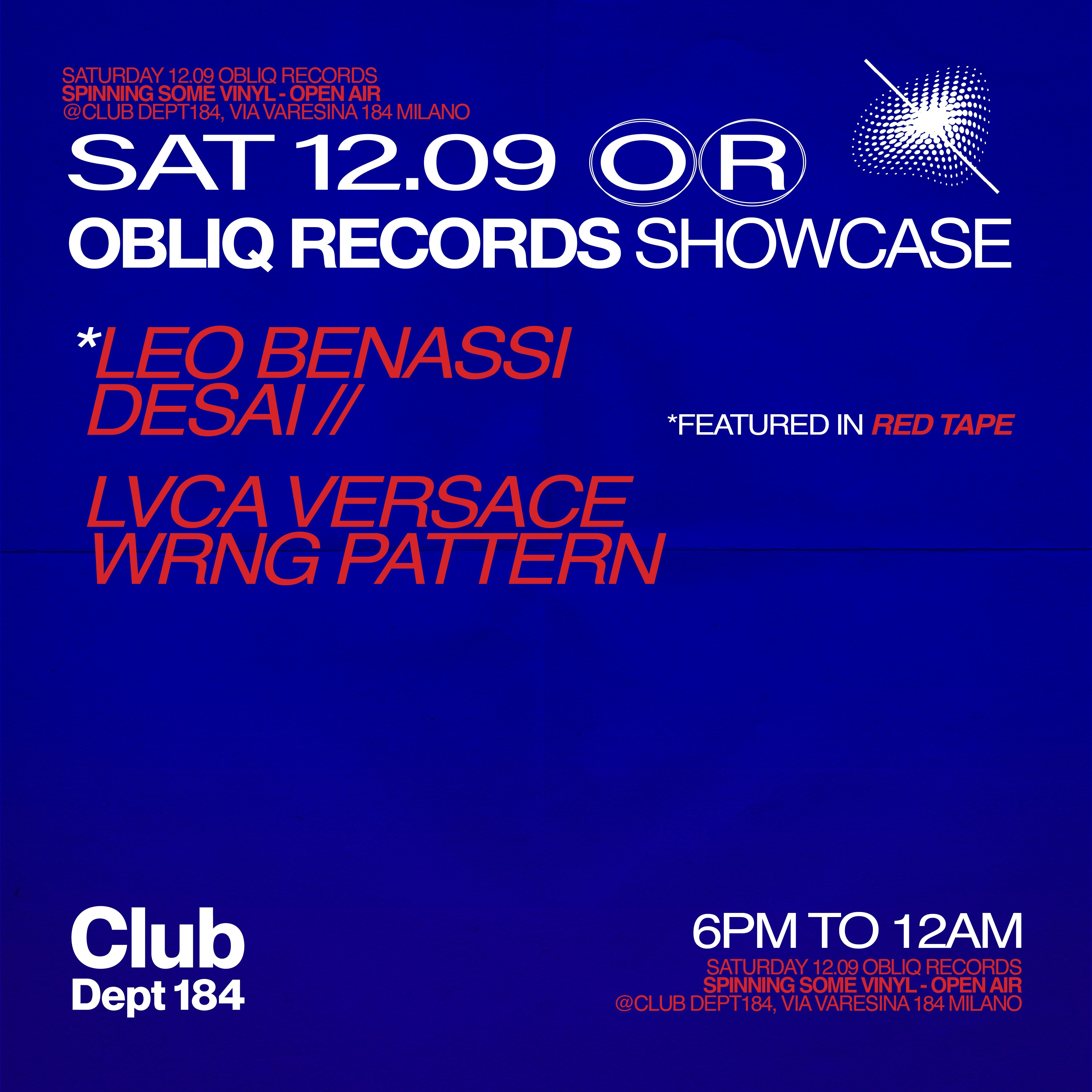 Obliq Records Open Air Showcase - @Dept184