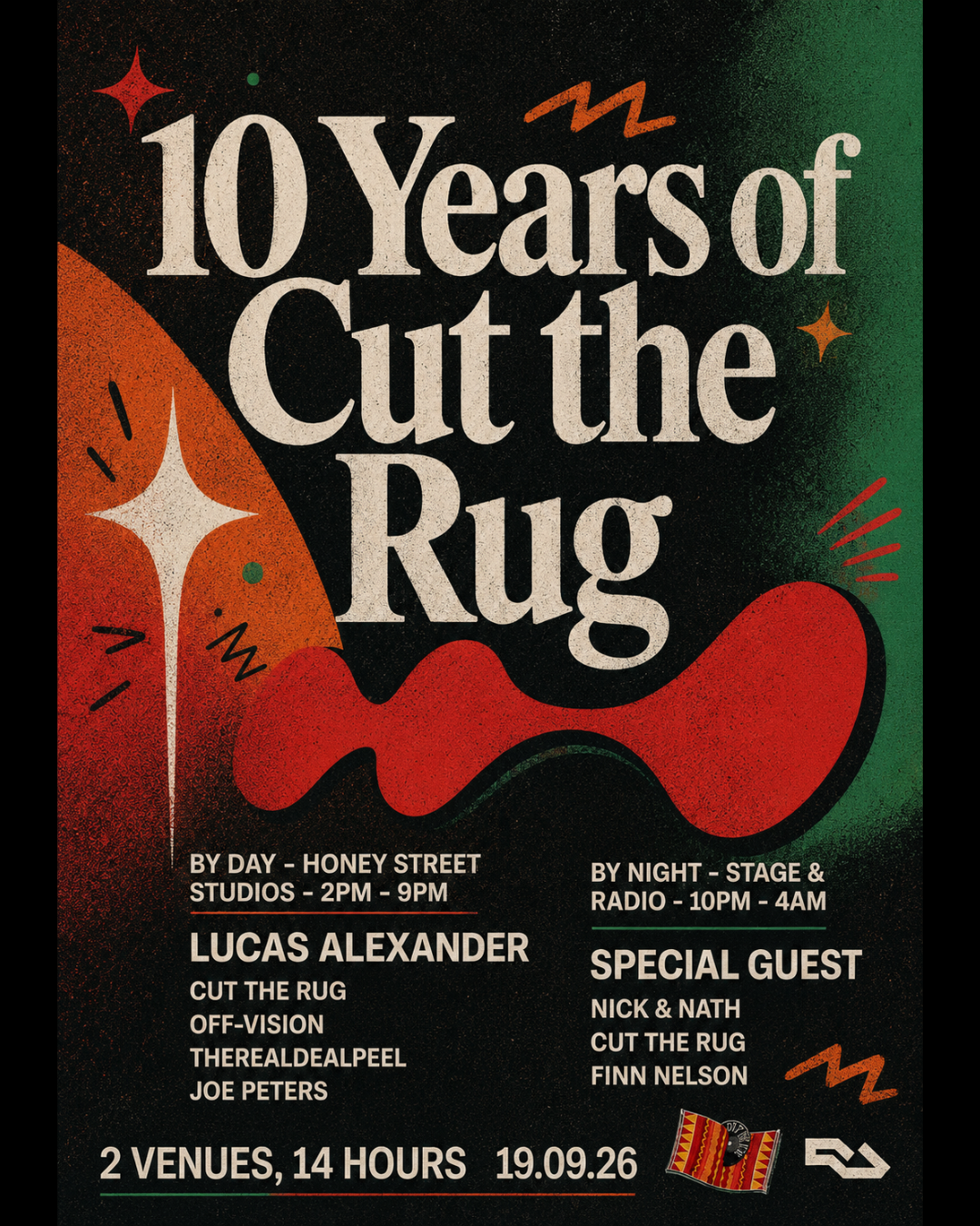 Cut the Rug 10th Birthday W/Special Guest & Nick & Nath - Night Only