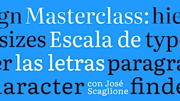 Masterclass con José Scaglione (TypeTogether): La escala de las letras
