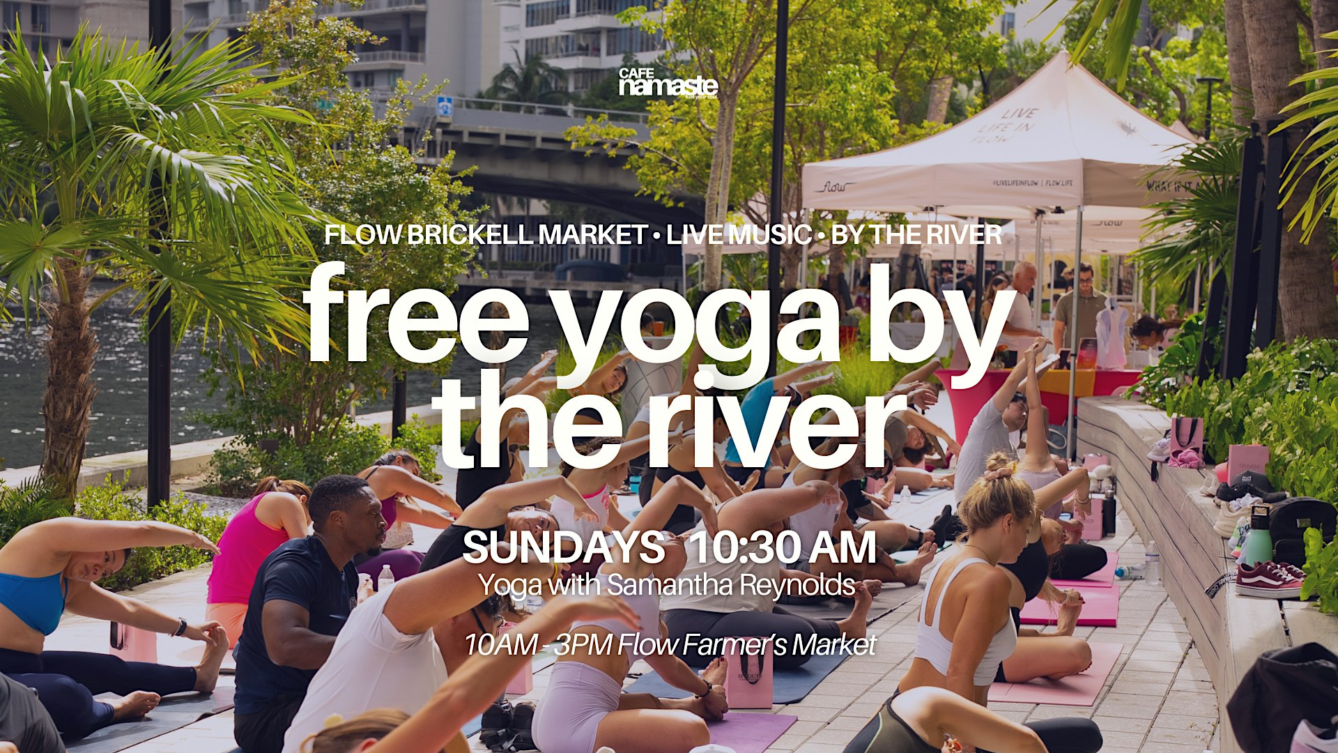 Free Sunday Yoga by the River at Flow Brickell Market