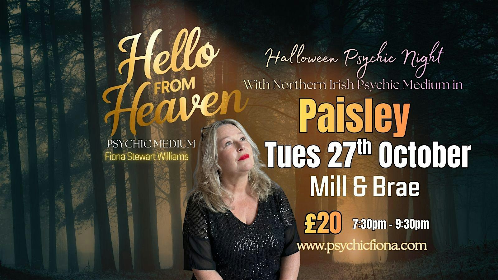 Halloween Psychic Night in Paisley, Northern Irish Psychic Medium Fiona