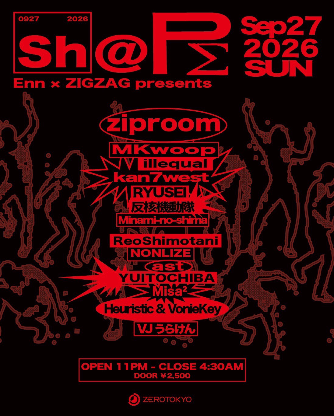 SHAPE -Enn × ZIGZAG presents- HIPHOP / HOUSE / TECHNO / BASS / UKG / JUNGLE / DnB