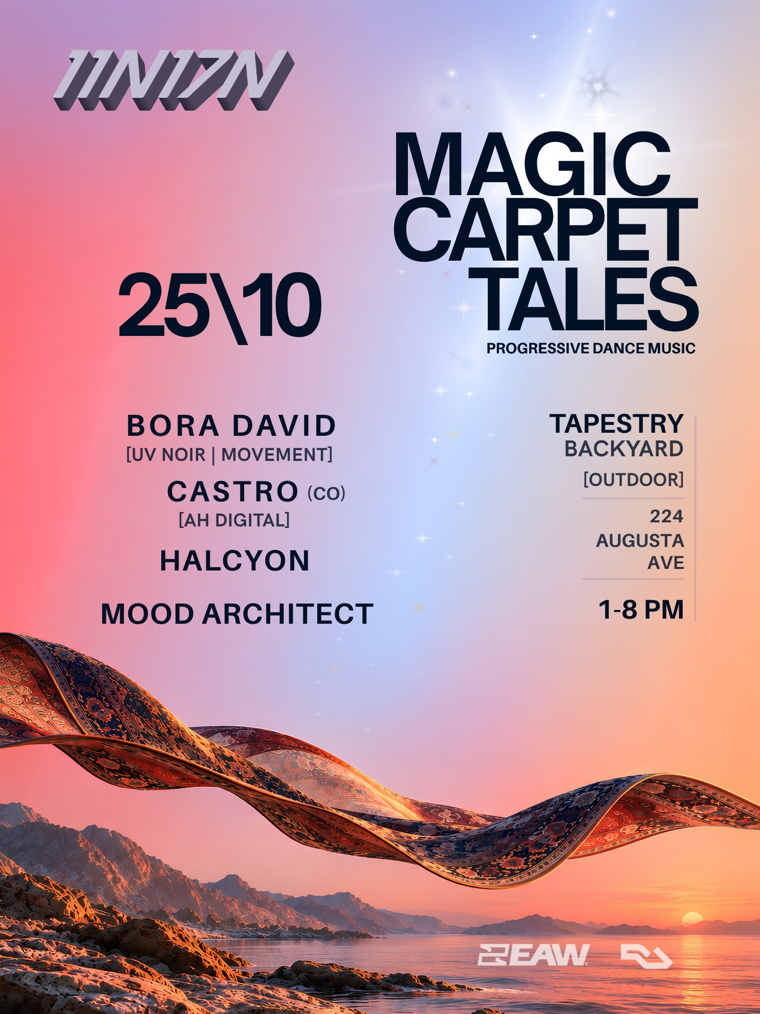 11N17N presents Magic Carpet Tales with BORA DAVID (UV Noir / Movement) — Outdoor