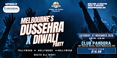 Wibes Of India Presents Melbourne’s Dussehra × Diwali Party 2026