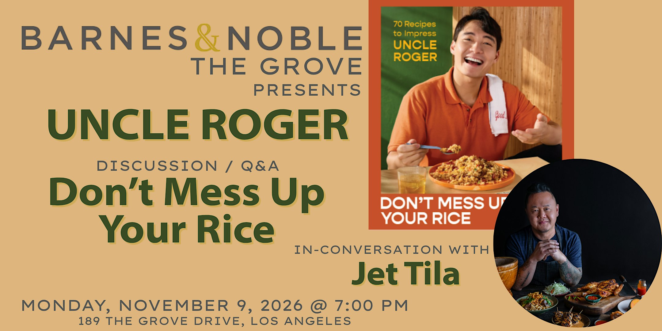 Uncle Roger discusses DON'T MESS UP YOUR RICE at B&N The Grove
