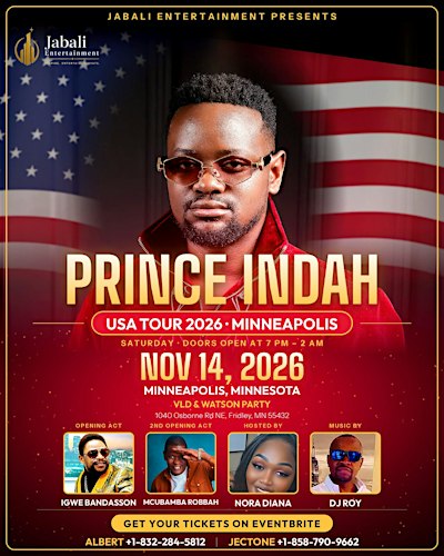 PRINCE INDAH  LIVE SHOW - MINNEAPOLIS, MN