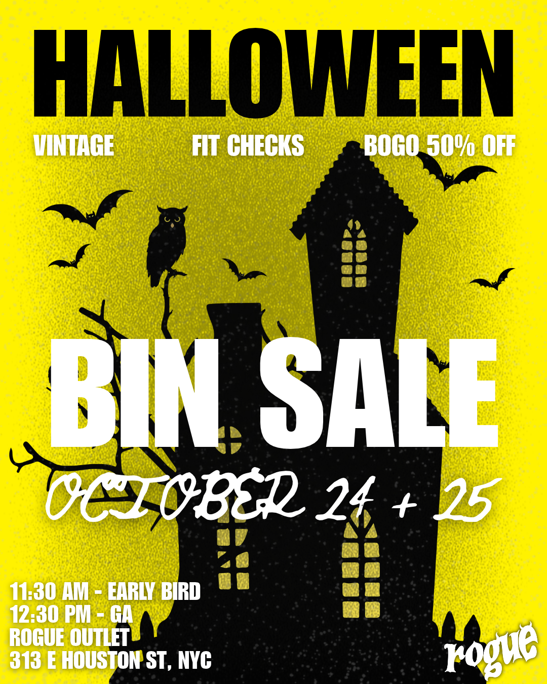 Rogue’s Halloween Bin Sale