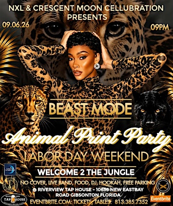 beast mode: VIP TABLE ONLY OPTION rsvp seating ANIMAL PRINT PARTY