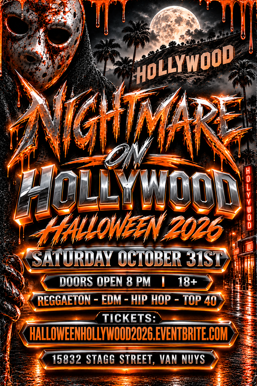 NIGHTMARE ON HOLLYWOOD 18+ HALLOWEEN NIGHT!
