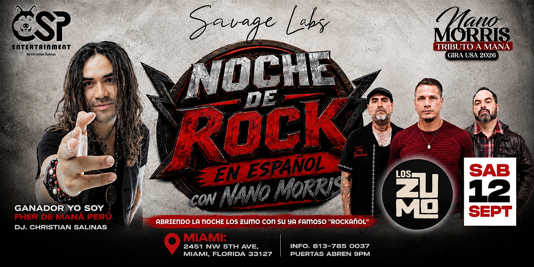 Noche de Rock en Español with Nano Morris – Maná Tribute