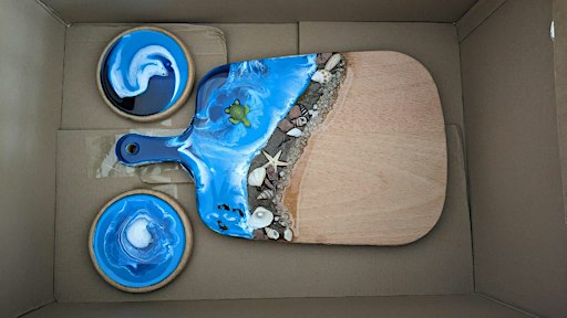 Copy of Resin Cheeseboard and coasters set-YISHUN HOME STUDIO