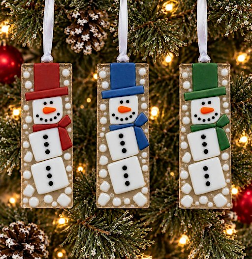 Festive Fused Glass Snowman Ornament Workshop - Farmington Hills