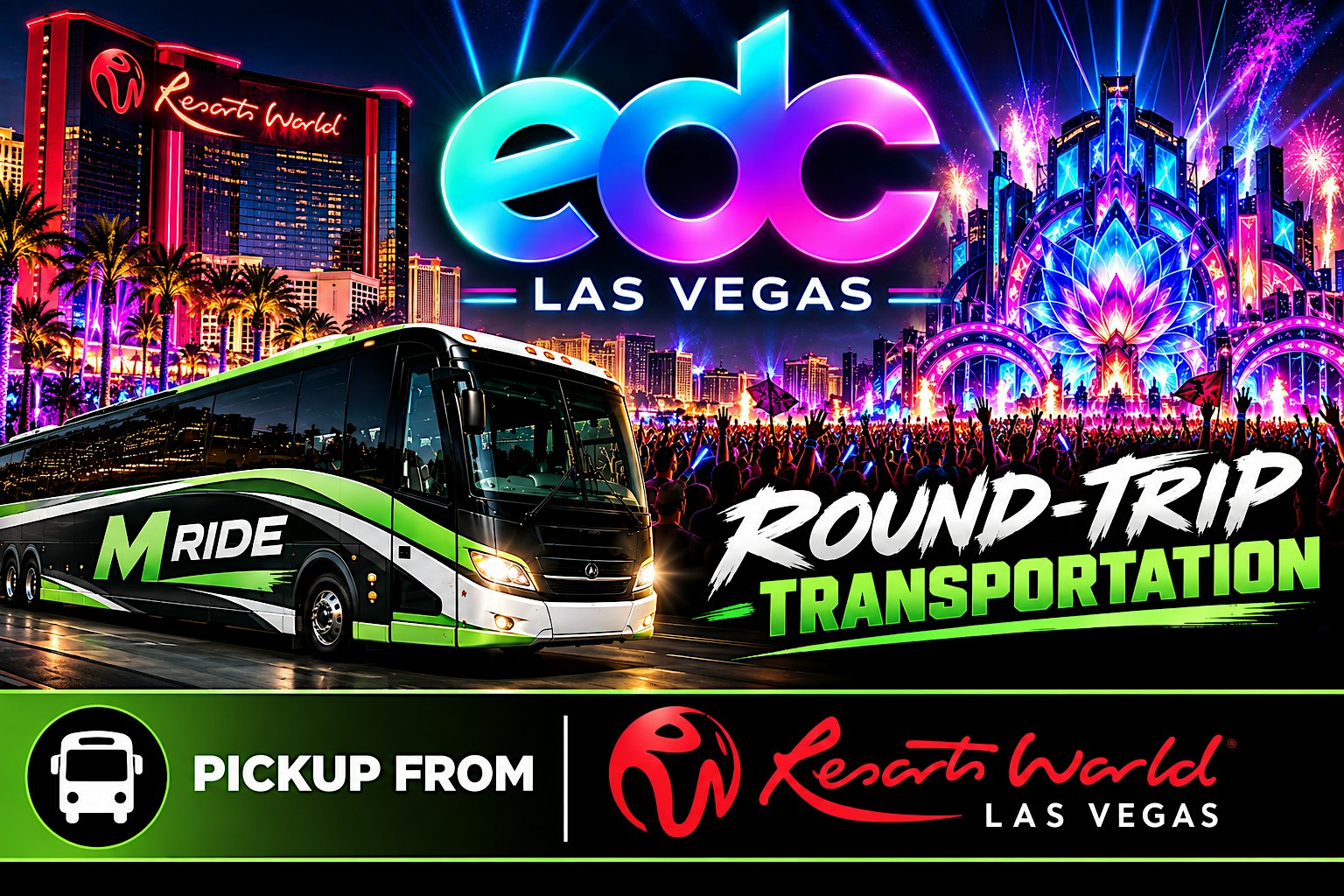 EDC 2027 SHUTTLE BUS Round-Trip from RESORTS WORLD