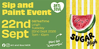 Sip and Paint Night at G&TeaTime, Leigh