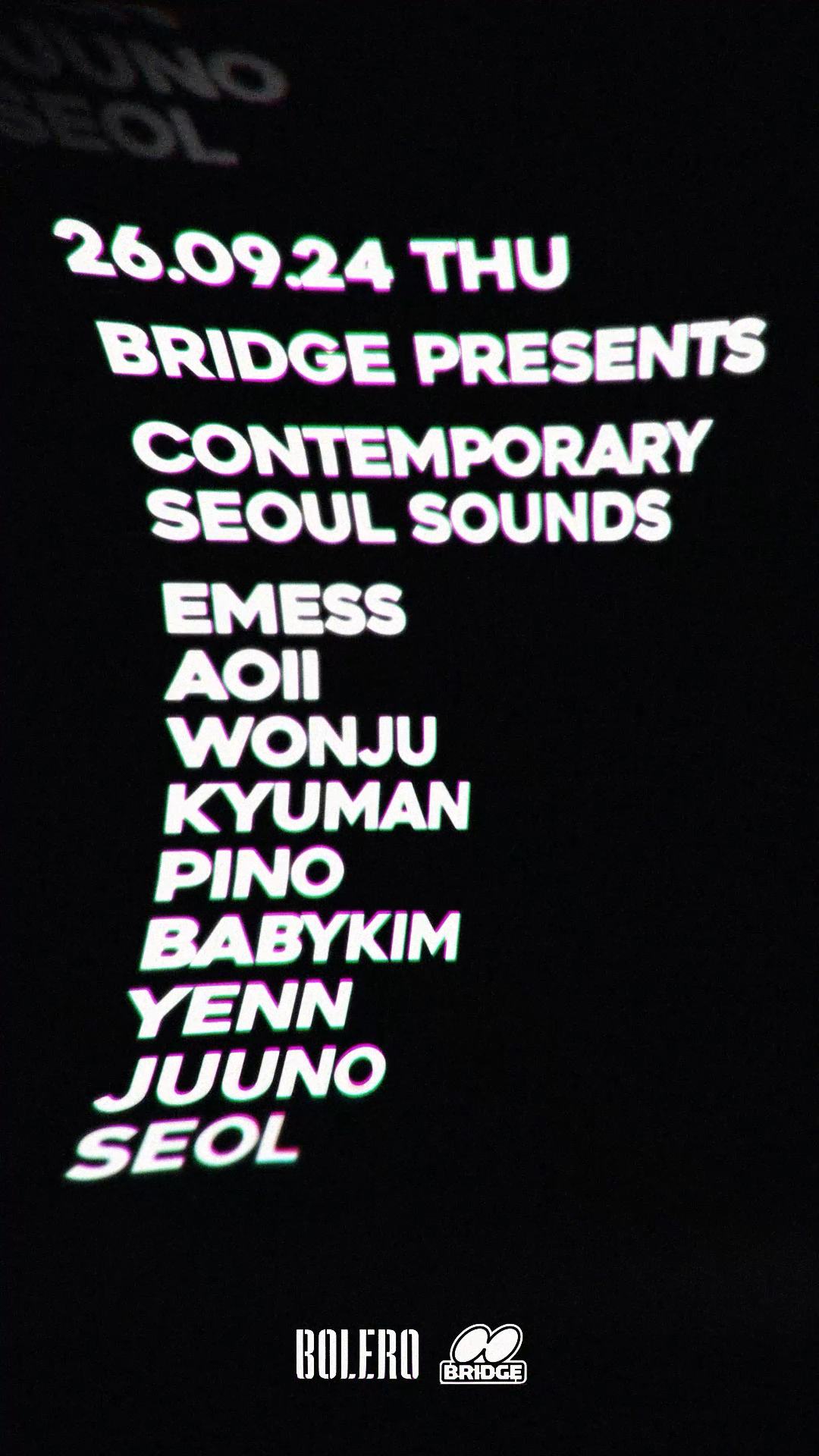 Bolero: BRIDGE presents 'Contemporary Seoul Sounds'