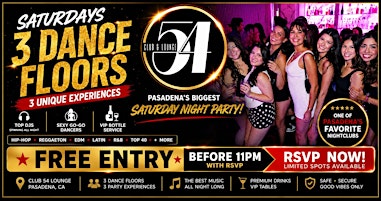 Club 54  Saturday Night Party | Free Entry Before 11pm w/RSVP