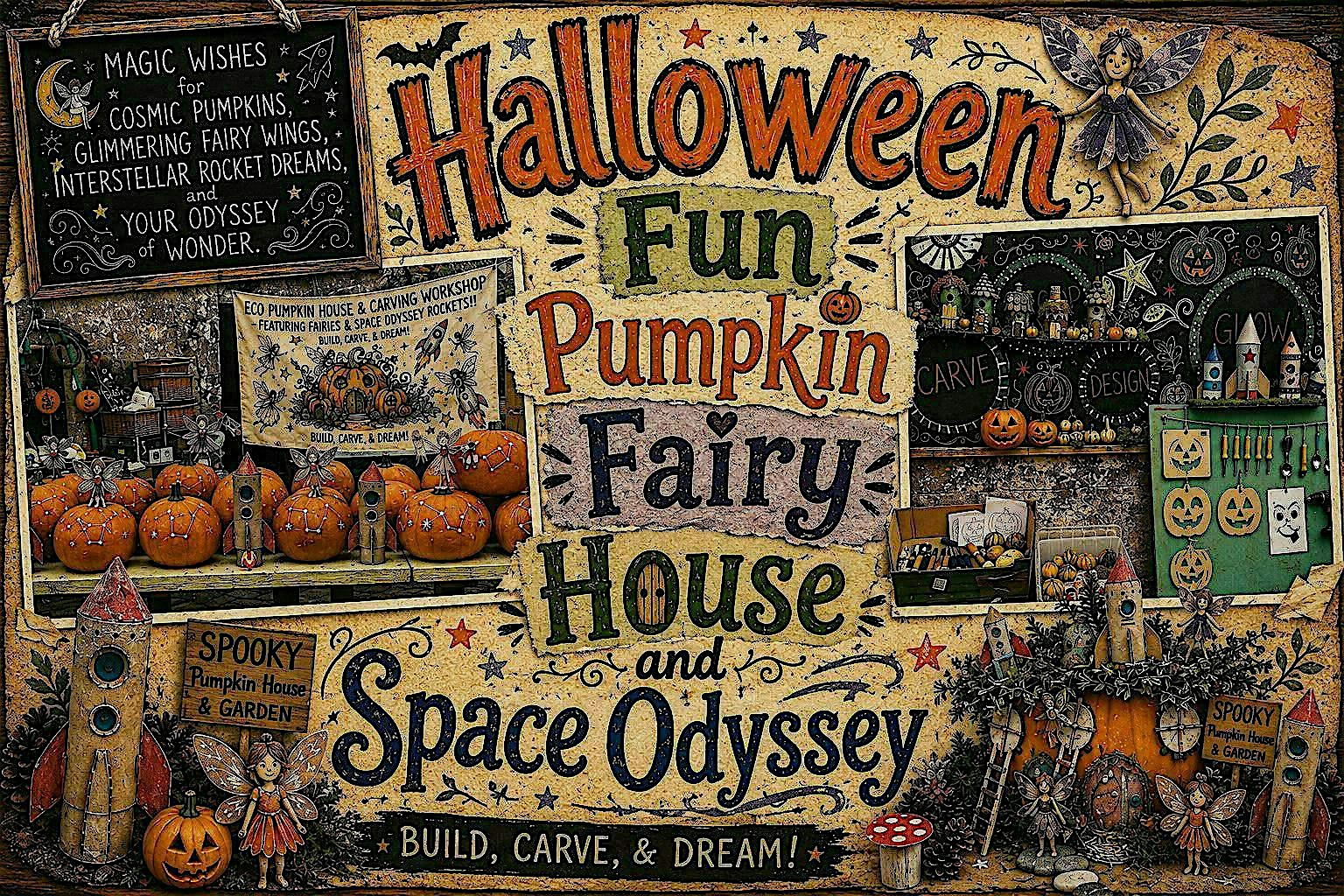 Halloween Fun!  Pumpkin Fairy House and  Space Odyssey Carvings