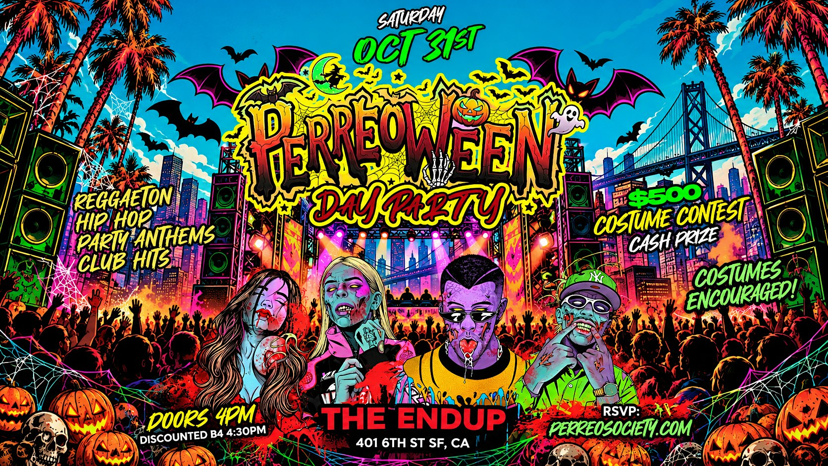 PERREOWEEN DAY PARTY @ THE ENDUP 4PM