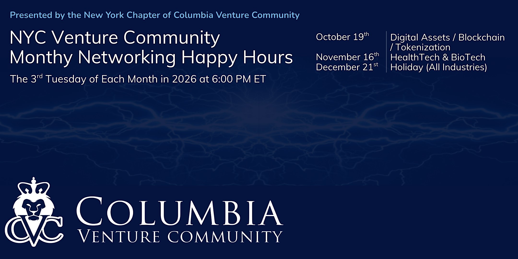 CVC Presents: 2026 NYC Venture Community Monthly Networking Happy Hours