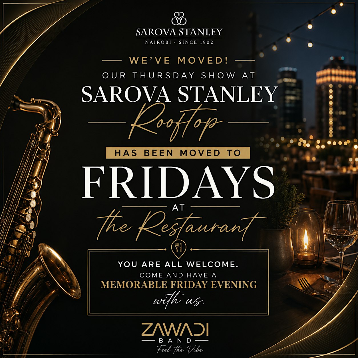Zawadi Band Performance Fridays at Sarova Stanley