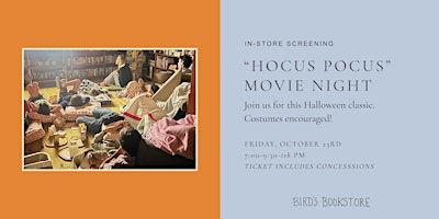 Movie Night at Bird's Bookstore: Hocus Pocus