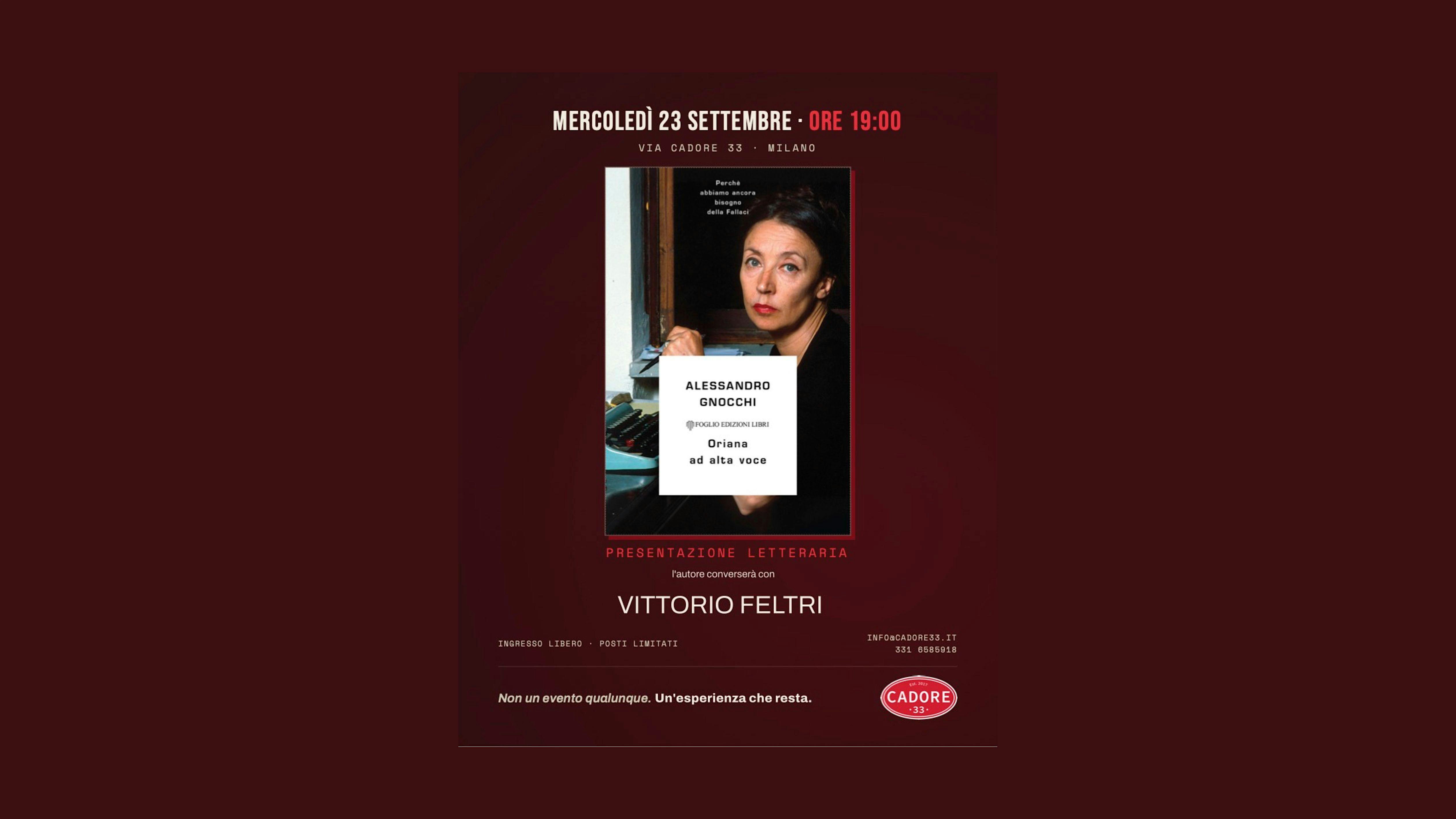 Presentazione de "Oriana ad alta voce" di Alessandro Gnocchi