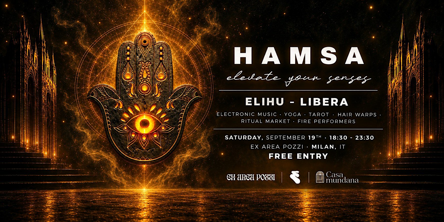 HAMSA Milano - Open Air - Electronic DJ Set | Fire Show | Yoga | Ritual