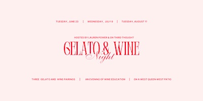 Gelato and Wine Night with Lauren Power (6:30PM)