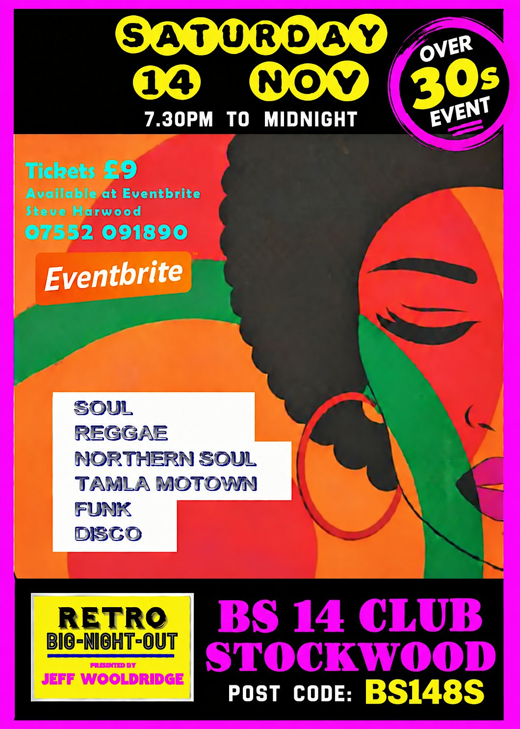 Retro night over 30s event bs14 Club stockwood 14th NOVEMBER