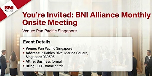 BNI Alliance Monthly Onsite  Meeting