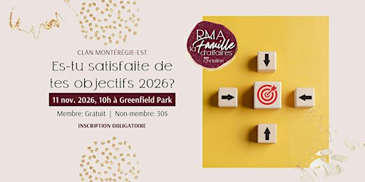 Es-tu satisfaite de tes objectifs 2026- Clan Montérégie Est