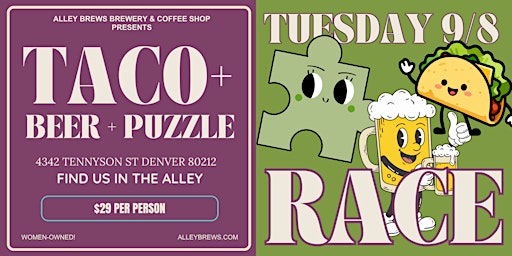 Tacos, Beer & Puzzle Race | $29/Person