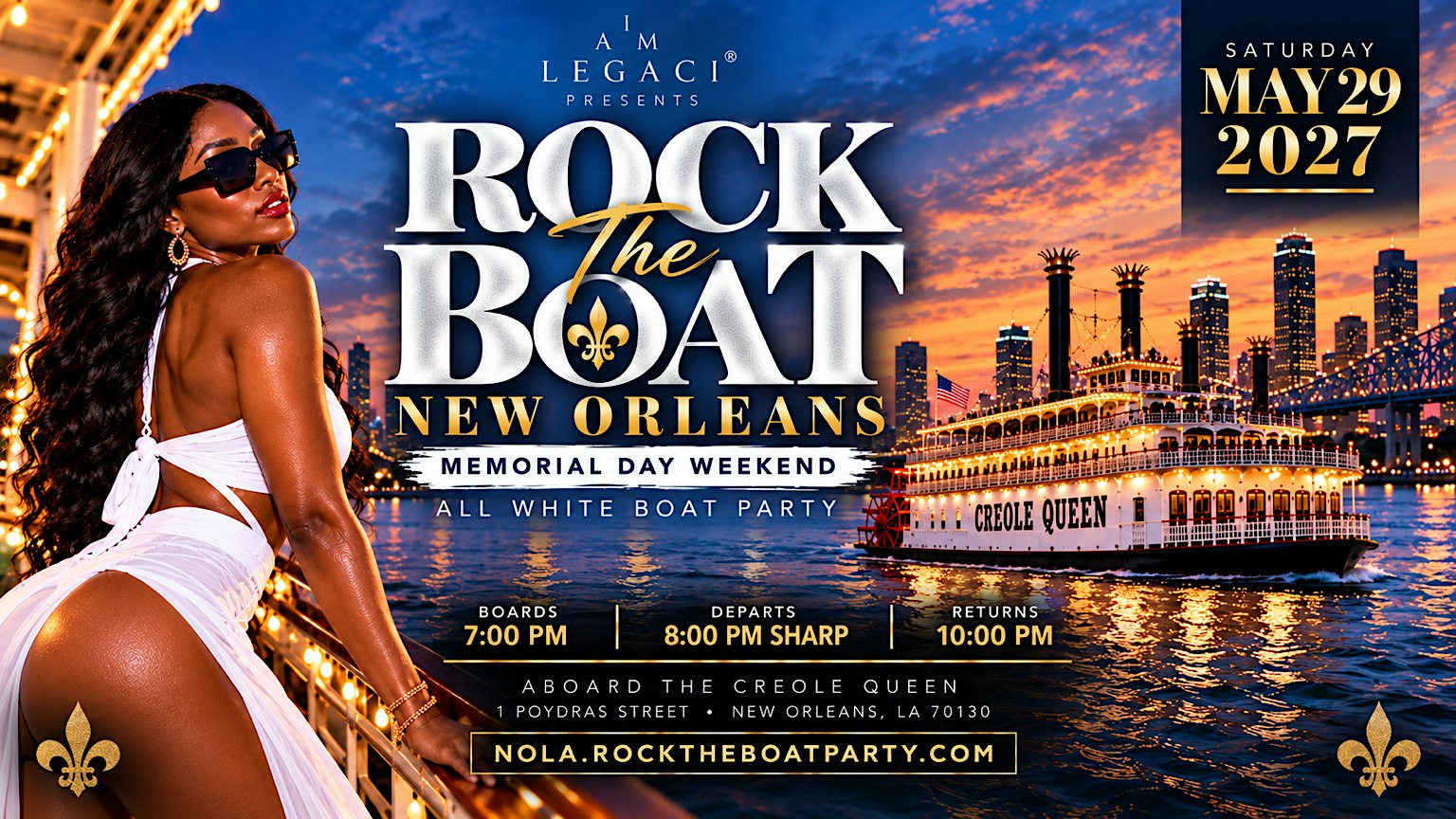 Rock The Boat New Orleans: Memorial Day Weekend All White Boat Party