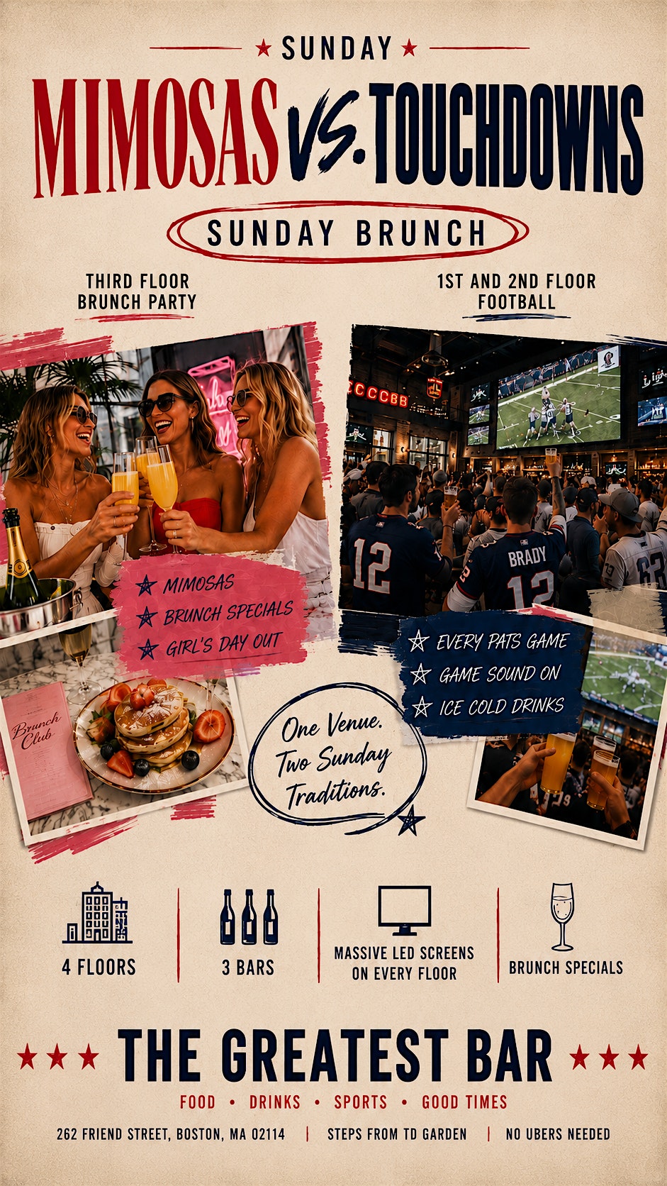 Patriots vs Lions Brunch Watch Party at The Greatest Bar