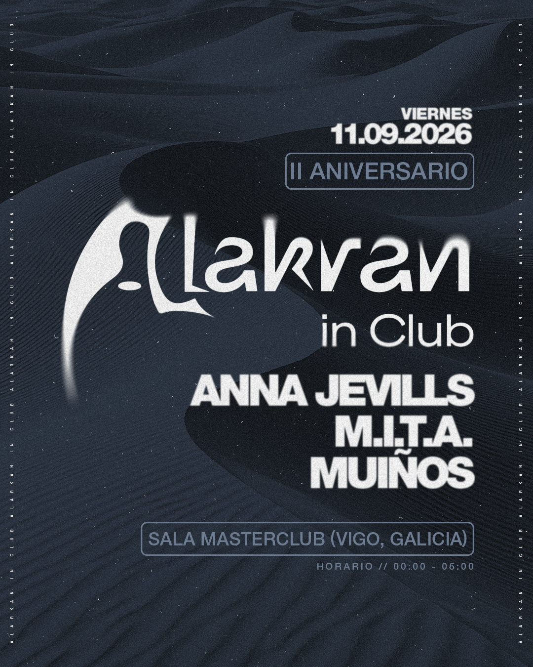 Alakran II Aniversario - Anna Jevills, M.I.T.A., Muiños