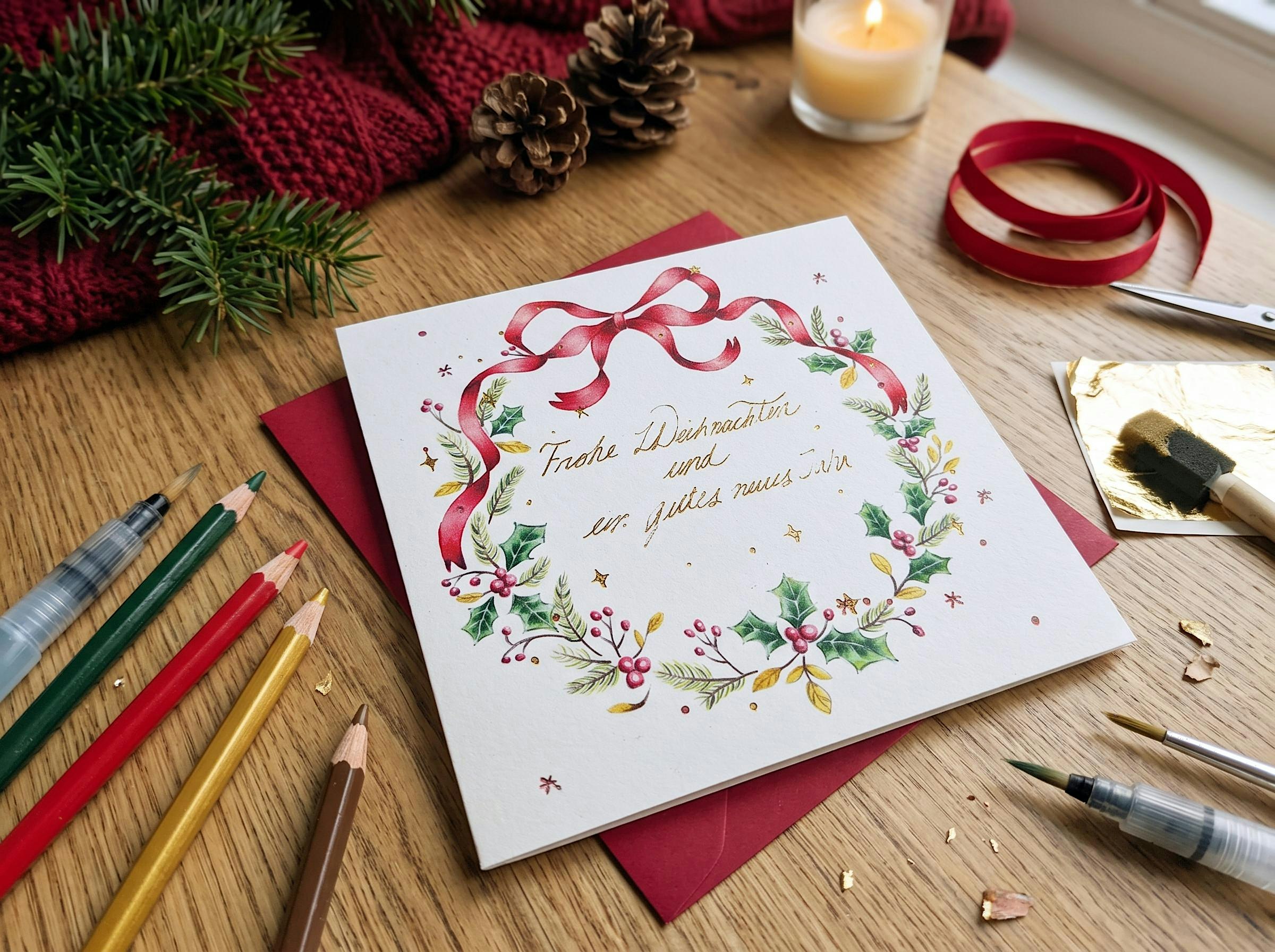Botanisches Malen – Red Christmas Edition